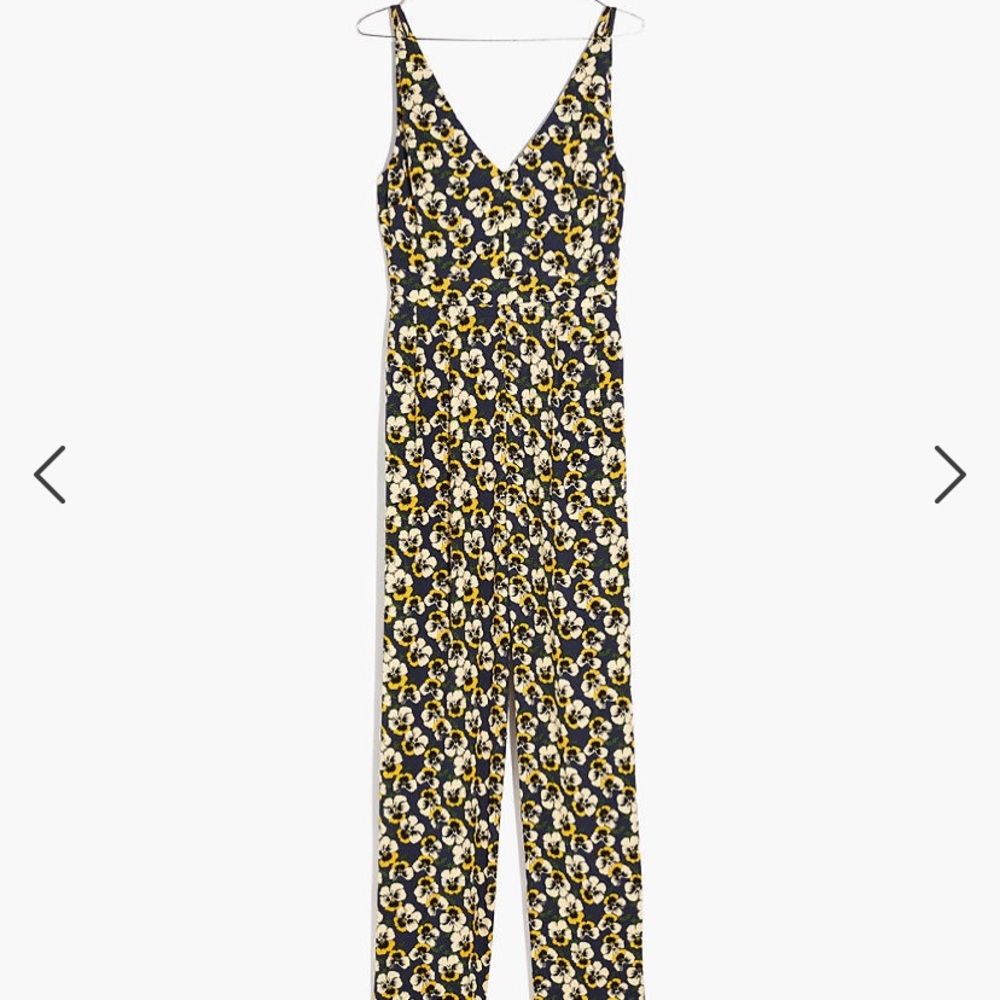Madewell V-Neck Sleeveless Jumpsuit in Viola Floral 2